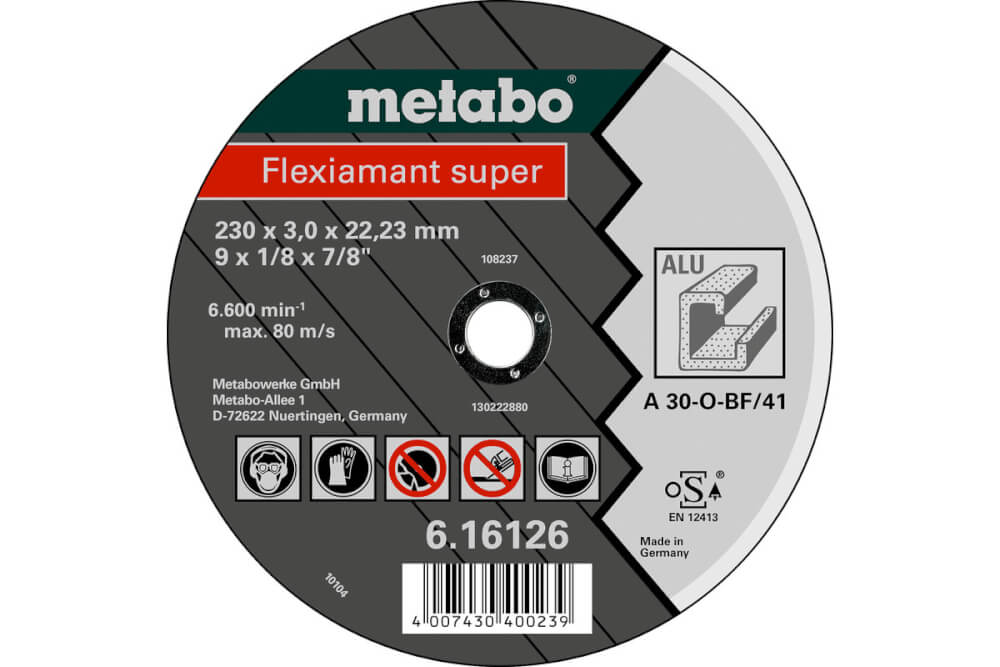 Круг отрезной по цветным металлам METABO Flexiamant S 230x22х3.0 мм (616126000)